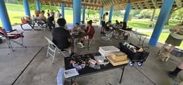 Members gathered for a club craft day