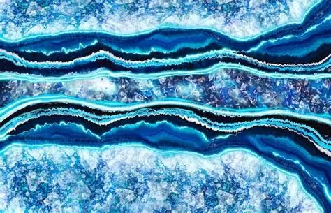 Teal and white banded agate cross-section